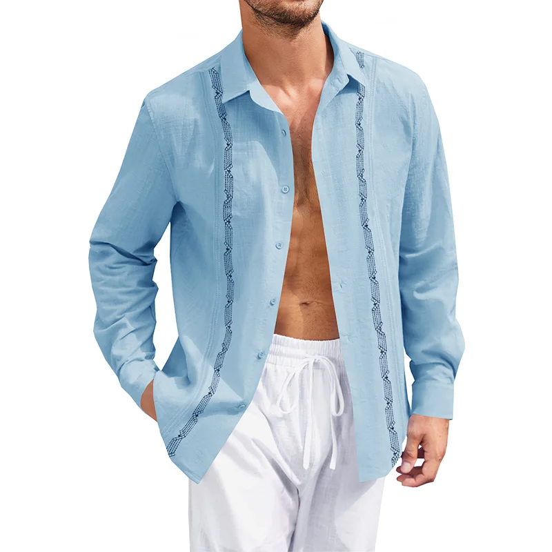 Luxury Striped Shirts Men Beach Style Loose Long Sleeve Buttoned Turn-down Collar Shirt For Mens Clothes Spring Vintage Shirt
Luxury Striped Shirts Men Beach Style Loose Long Sleeve Buttoned Turn-down Collar Shirt For Mens Clothes Spring Vintage Shirt