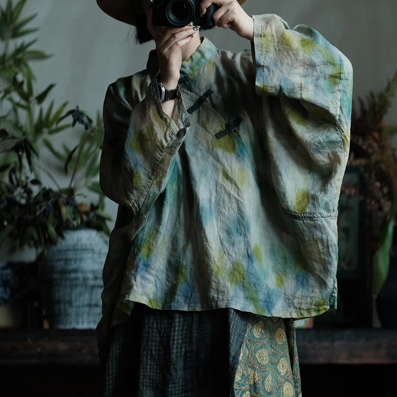 100% Ramie Women Casual Shirt New Arrival 2026 Chinese Style Vintage Print Loose Female Batwing Sleeve Tops Shirts M2767
100% Ramie Women Casual Shirt New Arrival 2026 Chinese Style Vintage Print Loose Female Batwing Sleeve Tops Shirts M2767