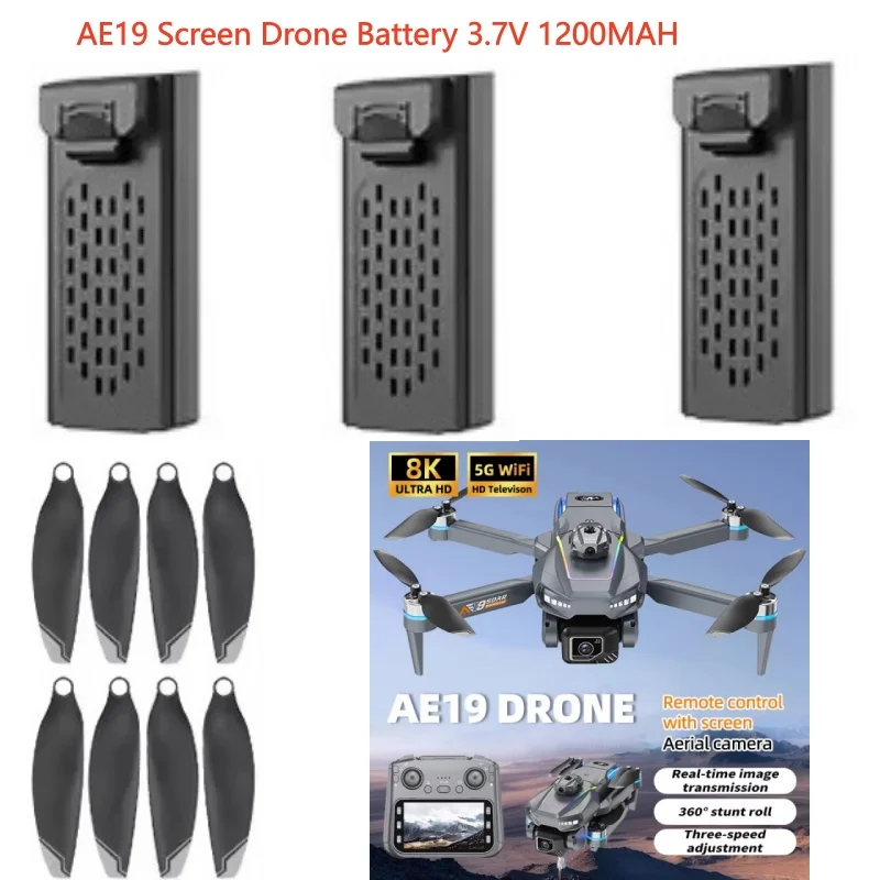 3.7V 1200MAH Battery For AE19 Screen Drone Battery Propeller AE19 Screen Drone AE19 Drone Battery Blades AE19 Dron Parts Toys
3.7V 1200MAH Battery For AE19 Screen Drone Battery Propeller AE19 Screen Drone AE19 Drone Battery Blades AE19 Dron Parts Toys