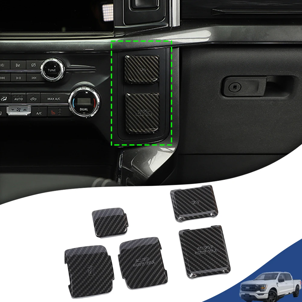 Car Front Rear Central Control Power Socket Decoration Cover Stickers for Ford F150 2021 2022 2023 2024 Interior Accessories ABS
Car Front Rear Central Control Power Socket Decoration Cover Stickers for Ford F150 2021 2022 2023 2024 Interior Accessories ABS