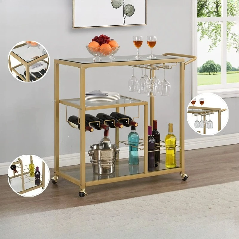 Family Kitchen Pushcart Wine Rack Wine Glass Rack Steel and Wood Structure Suitable for Bars
Family Kitchen Pushcart Wine Rack Wine Glass Rack Steel and Wood Structure Suitable for Bars