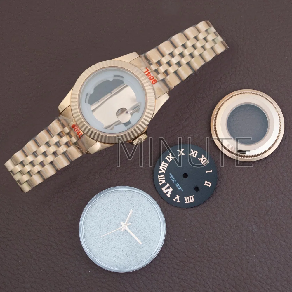 NH05 Case Dial 33mm Rose Gold 17mm Bracelet Women's High Quality Stainless Steel Case for Datejust NH05 Movement Watch Parts
NH05 Case Dial 33mm Rose Gold 17mm Bracelet Women's High Quality Stainless Steel Case for Datejust NH05 Movement Watch Parts