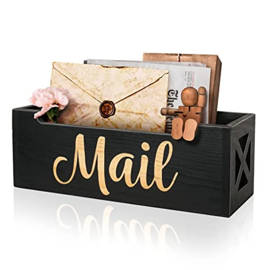 Mail Organizer Mail Holder Countertop, Rustic Wooden Mail Basket Mail Tray Letter Holder Box for Desk Home Office Wall Mount
Mail Organizer Mail Holder Countertop, Rustic Wooden Mail Basket Mail Tray Letter Holder Box for Desk Home Office Wall Mount
