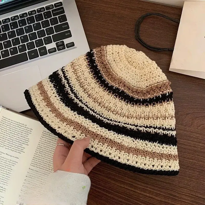 Striped Straw Woven Fisherman Hat Summer Breathable Sunscreen Hat Travel Casual Beach Hat Knitted Bucket Hat Wide Brim Sun Hat
Striped Straw Woven Fisherman Hat Summer Breathable Sunscreen Hat Travel Casual Beach Hat Knitted Bucket Hat Wide Brim Sun Hat