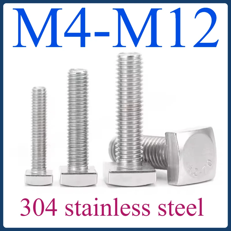 304 Stainless Steel Square Head Bolts - M4 M5 M6 M8 M10 M12, Full Thread, Various Lengths 2-20pcs
304 Stainless Steel Square Head Bolts - M4 M5 M6 M8 M10 M12, Full Thread, Various Lengths 2-20pcs