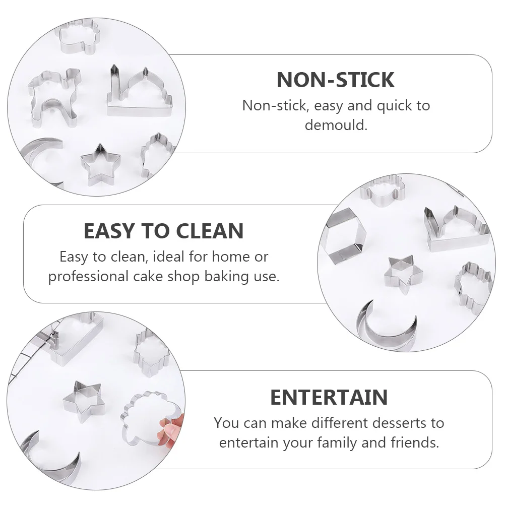 7pcs Stainless Steel Cookie Baking Tools Non-Stick Anti-Rust Eco-Friendly Dessert Molds For Home Professional Use Chocolate Cake
7pcs Stainless Steel Cookie Baking Tools Non-Stick Anti-Rust Eco-Friendly Dessert Molds For Home Professional Use Chocolate Cake