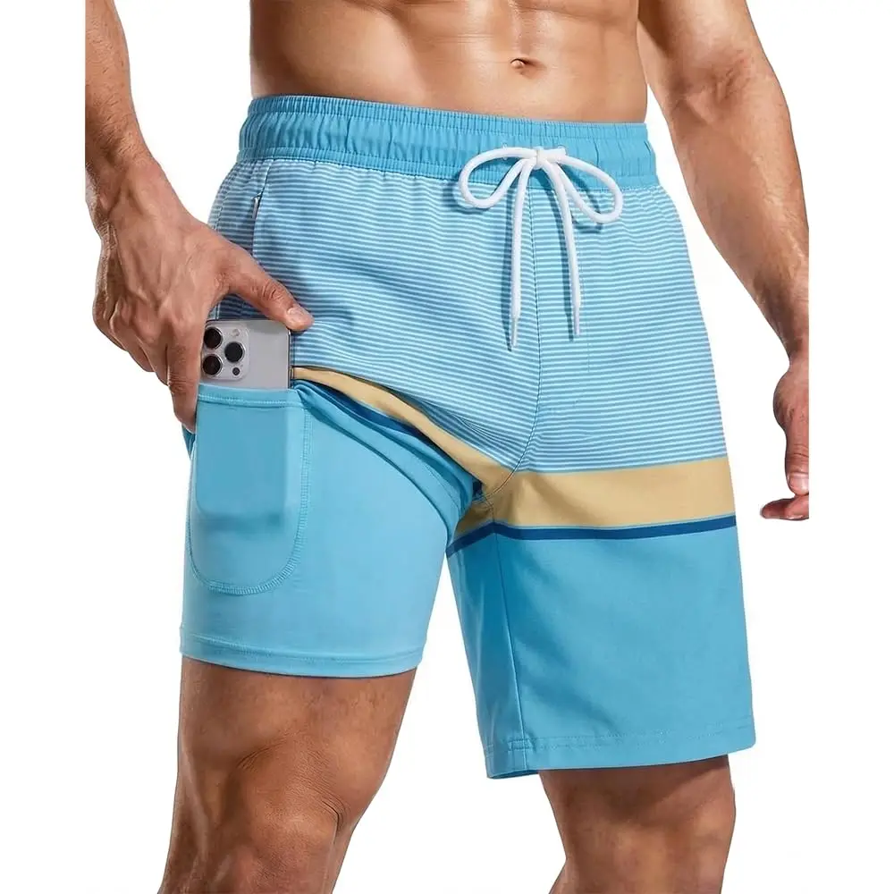 Mens Swim Trunks with Compression Liner 7 Inch Swim Shorts Quick Dry Board Shorts Bathing Suit for Beach
Mens Swim Trunks with Compression Liner 7 Inch Swim Shorts Quick Dry Board Shorts Bathing Suit for Beach