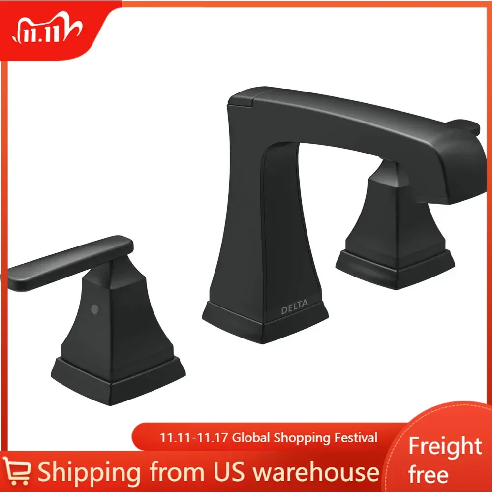 Faucet Widespread Bathroom Faucet 3 Hole, Bathroom Sink Faucet, DIAMOND Seal Technology, Metal Drain Assembly, Matte Black
Faucet Widespread Bathroom Faucet 3 Hole, Bathroom Sink Faucet, DIAMOND Seal Technology, Metal Drain Assembly, Matte Black