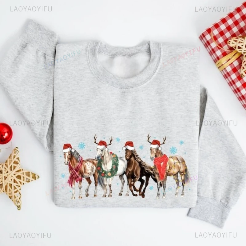 Horse Christmas Sweatshirt Carnivals Holiday Hoodie Women's Pullover Fashion Long Sleeve Sports Clothes Christmas Hoodies
Horse Christmas Sweatshirt Carnivals Holiday Hoodie Women's Pullover Fashion Long Sleeve Sports Clothes Christmas Hoodies