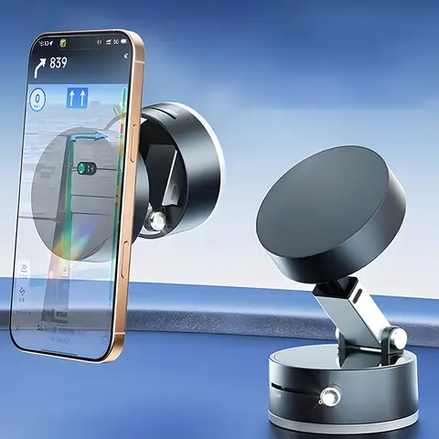 360° Rotatable Vacuum Magnetic Phone Holder Ultra-Strong Magnet Foldable Universal Car Holder for iPhone 16 15 14 13 12 Pro Max