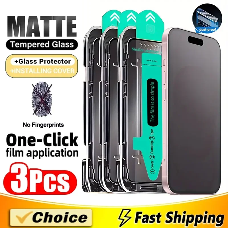 3Pcs Oleophobic Coating Dust Free Easy Installation Matte Screen Protector For iPhone 16 14 13 12 11 15 17 Pro Max XS X XR Glass
3Pcs Oleophobic Coating Dust Free Easy Installation Matte Screen Protector For iPhone 16 14 13 12 11 15 17 Pro Max XS X XR Glass