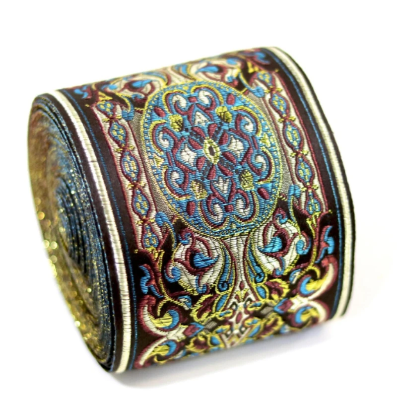 10yards Ethnic Style Flower Pattern Jacquard Ribbon Vintage Webbing for Clothing Collars, Sleeve Edges Decorations 9cm Width
10yards Ethnic Style Flower Pattern Jacquard Ribbon Vintage Webbing for Clothing Collars, Sleeve Edges Decorations 9cm Width