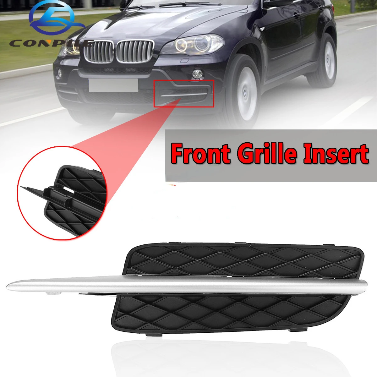 1pcs for BMW X5e70 X6e71 07-10 Fog Light Frame Lower Middle Grid Grille with Trim Strip Front Bumper
1pcs for BMW X5e70 X6e71 07-10 Fog Light Frame Lower Middle Grid Grille with Trim Strip Front Bumper