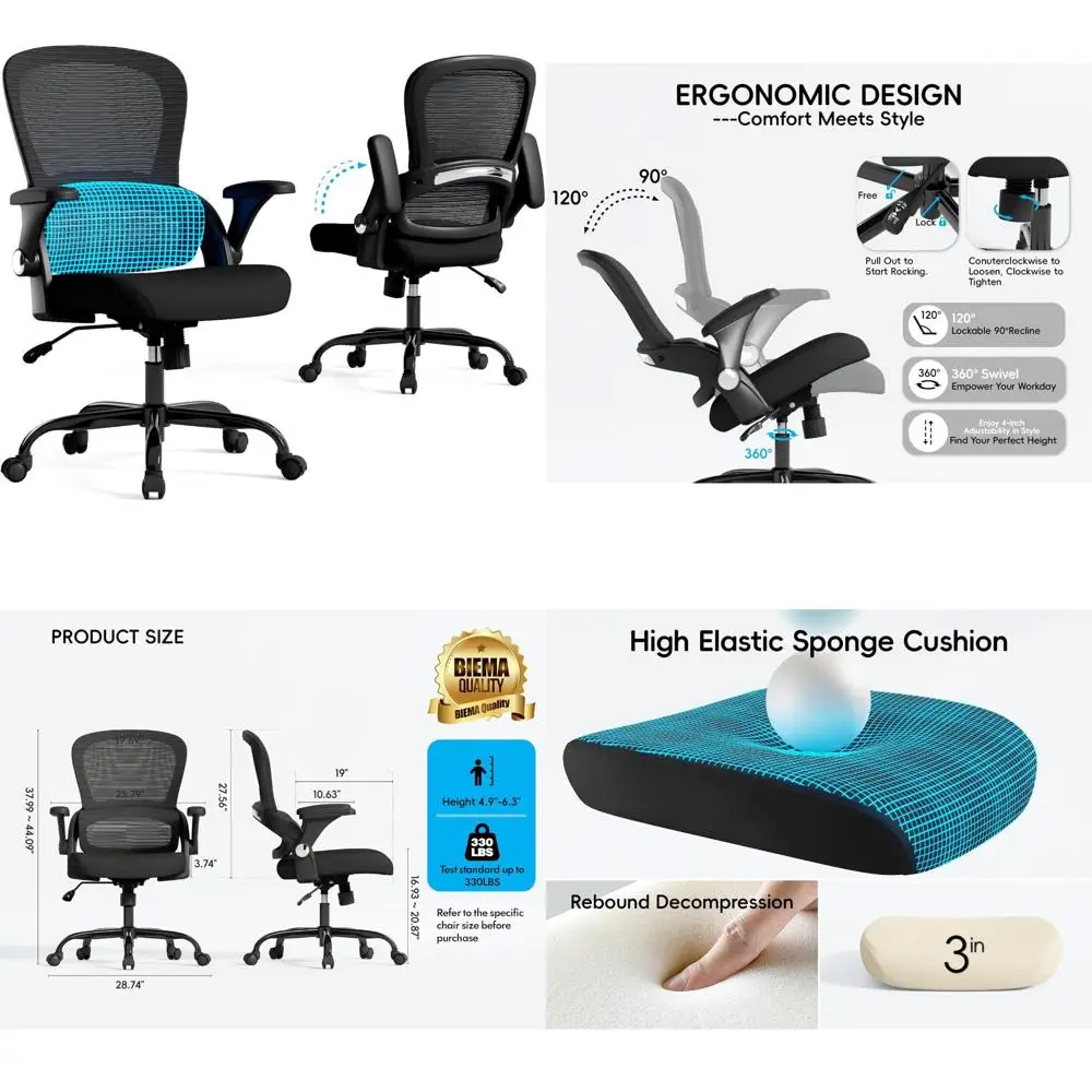 Ergonomic Back Support Office Chair for Home Desk, Wide Seat for Big and Tall, Supports Up to 330lbs
Ergonomic Back Support Office Chair for Home Desk, Wide Seat for Big and Tall, Supports Up to 330lbs