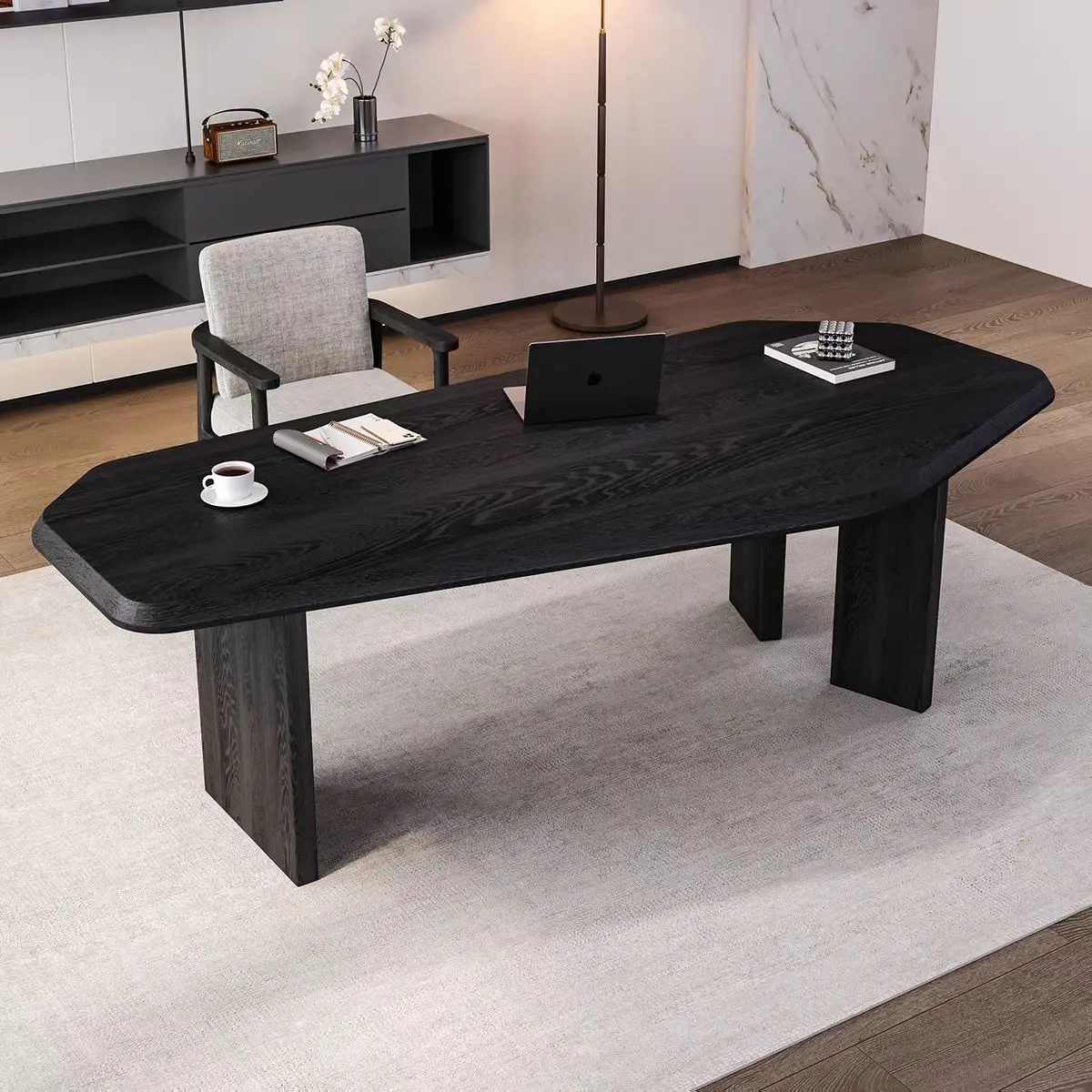 Solid wood minimalist desk study workbench light luxury high-end desk special-shaped computer desk
Solid wood minimalist desk study workbench light luxury high-end desk special-shaped computer desk
