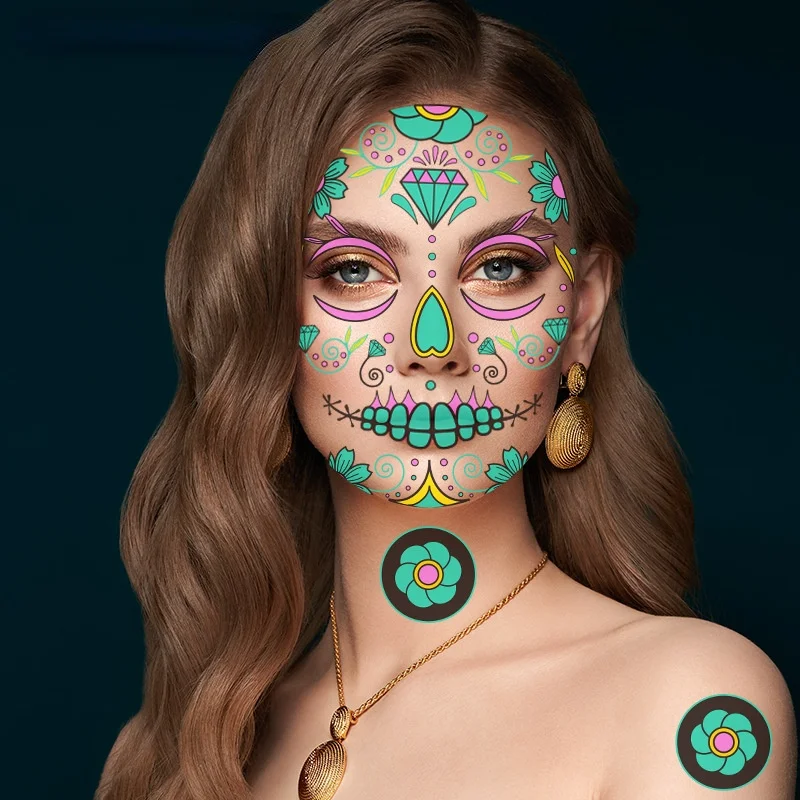 15*21cm fake tattoo sticke for woman Temporary Stitched Injuries Face The Dead Skull tattoo sticker wholesale pintura facial
15*21cm fake tattoo sticke for woman Temporary Stitched Injuries Face The Dead Skull tattoo sticker wholesale pintura facial