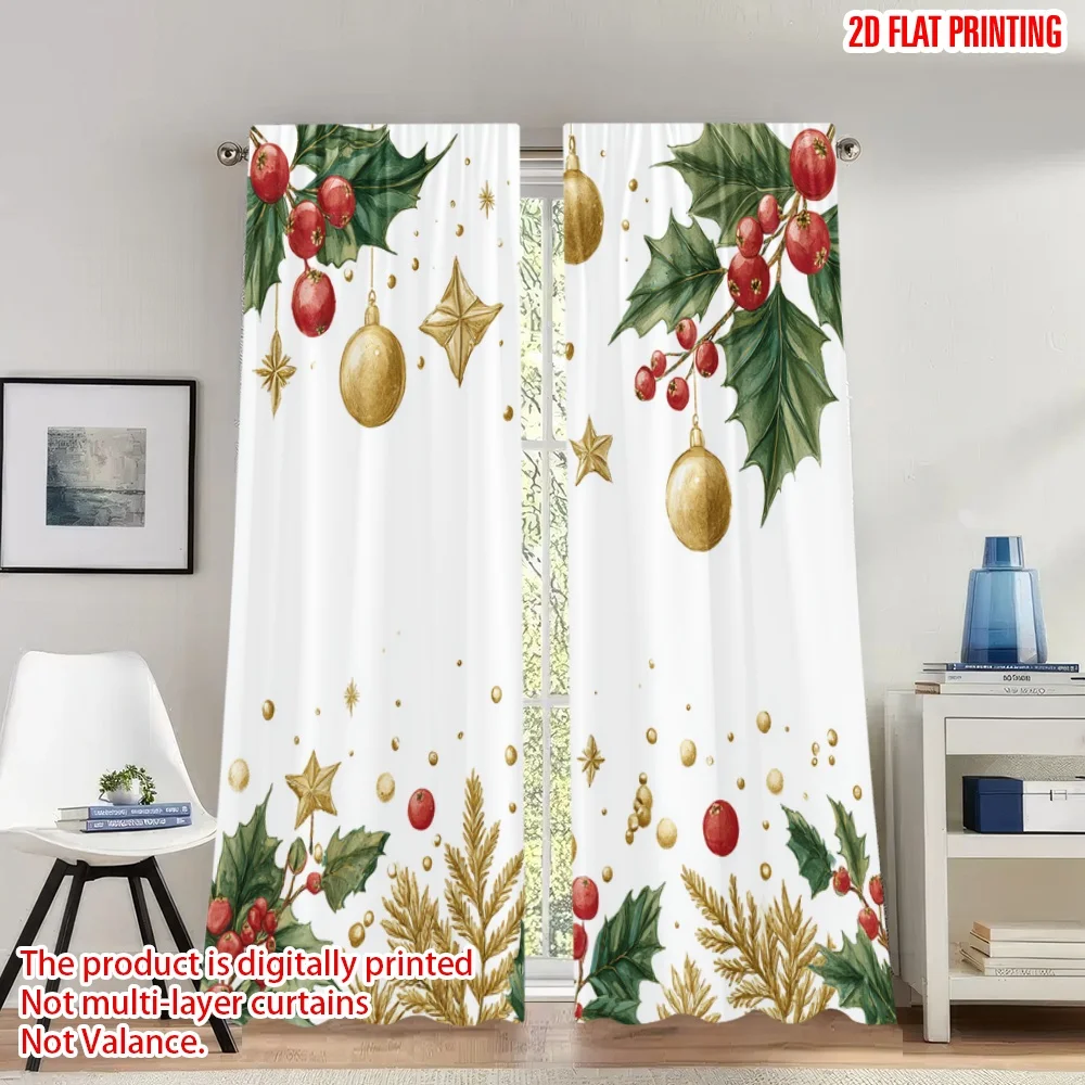 2pcs 2D flat printing Fashionable Christmas Curtains Christmas Holly Berries Stars Digital Printed Polyester Drapes Holiday
2pcs 2D flat printing Fashionable Christmas Curtains Christmas Holly Berries Stars Digital Printed Polyester Drapes Holiday