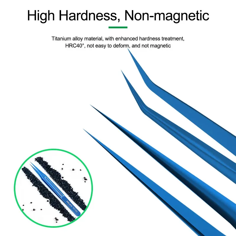 RELIFE RT-11D/RT-15D Titanium Alloy Material Tweezers Maintenance Tools Precision Curved Straight Tweezers Repair Tools
RELIFE RT-11D/RT-15D Titanium Alloy Material Tweezers Maintenance Tools Precision Curved Straight Tweezers Repair Tools