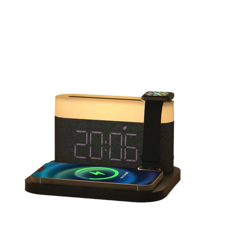 4-in-1 multi-function mobile phone wireless charger, mobile night light, suitable for iWatch charging seat
4-in-1 multi-function mobile phone wireless charger, mobile night light, suitable for iWatch charging seat