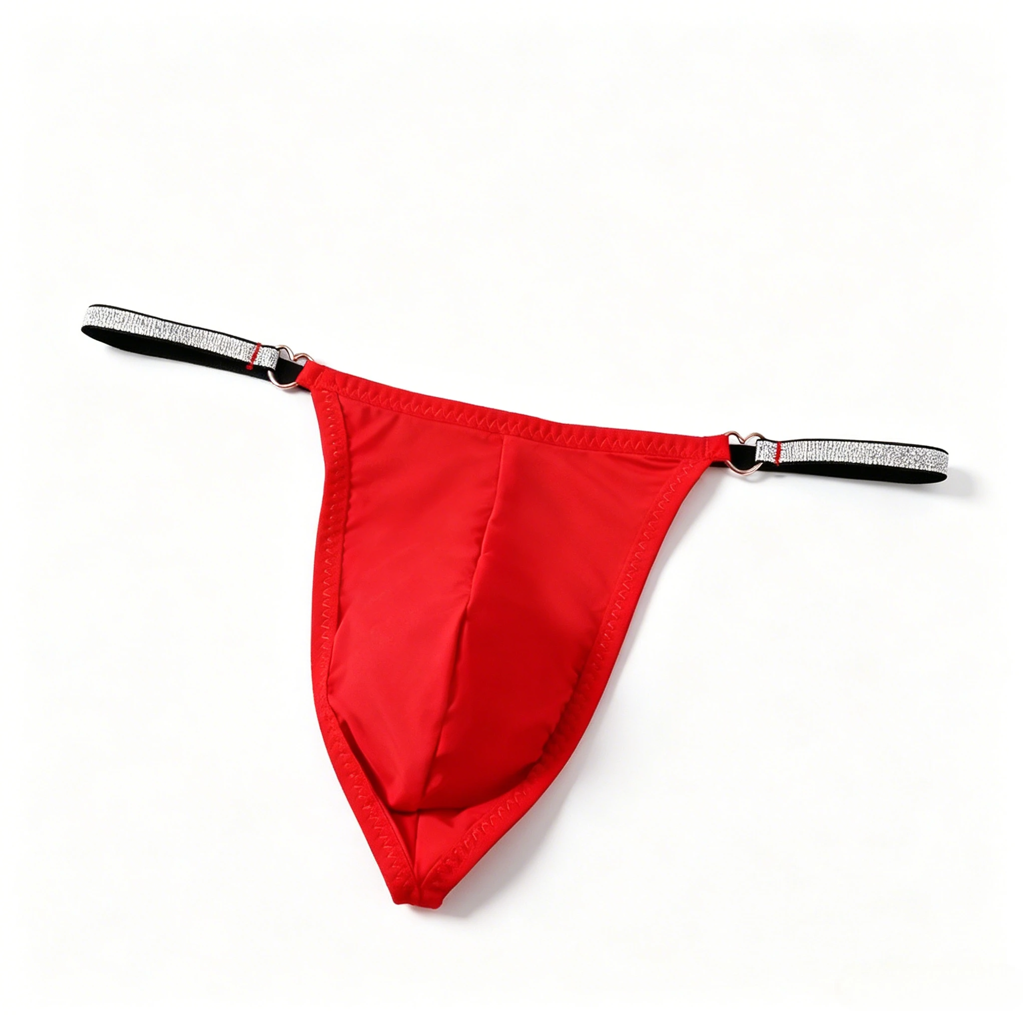 Men's Solid Thong with Silver Glitter Waistband Heart Rings, Low-Rise Sexy Underwear Gays Erotic U Convex Pouch G-string Panties
Men's Solid Thong with Silver Glitter Waistband Heart Rings, Low-Rise Sexy Underwear Gays Erotic U Convex Pouch G-string Panties