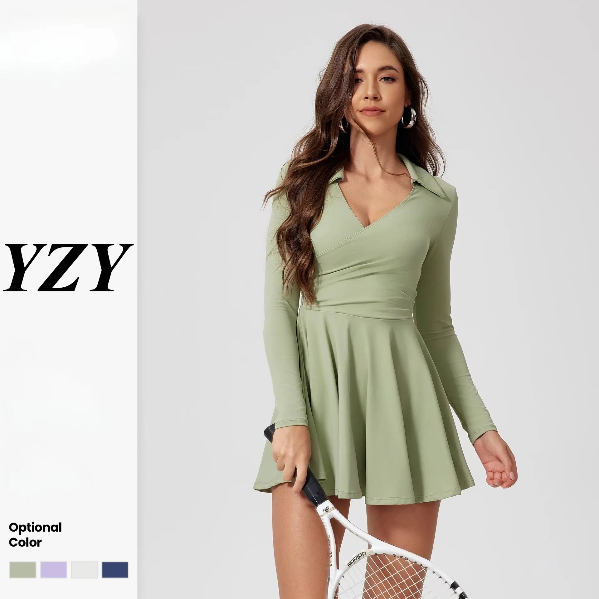 Tennis Dress One-Piece Jumpsuits Sports Fitness Golf Badminton Long-Sleeved Skorts Slim Tracksuits with Chest Pads Yoga Suits
Tennis Dress One-Piece Jumpsuits Sports Fitness Golf Badminton Long-Sleeved Skorts Slim Tracksuits with Chest Pads Yoga Suits