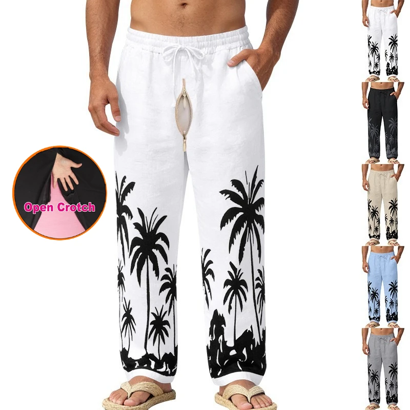 Men's Open-crotch Wide-leg Pants Four Seasons Men's Loose Hawaiian Beach Vacation Casual Printed Straight Linen Pants Men's
Men's Open-crotch Wide-leg Pants Four Seasons Men's Loose Hawaiian Beach Vacation Casual Printed Straight Linen Pants Men's
