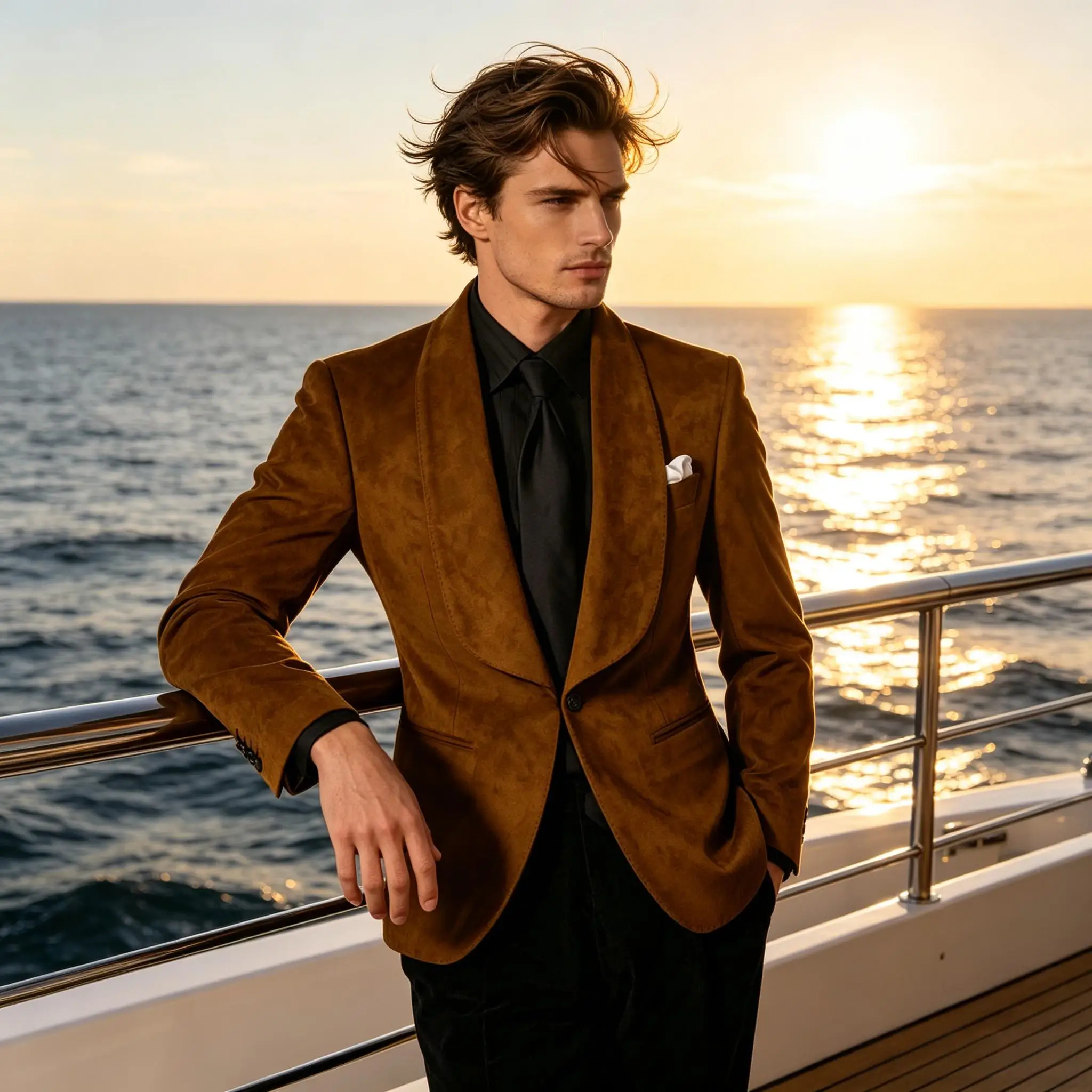 Men Suede Shawl Lapel Tuxedo Blazer Slim Fit One Button Formal Suit Jacket For Wedding Party Dinner Occasions
Men Suede Shawl Lapel Tuxedo Blazer Slim Fit One Button Formal Suit Jacket For Wedding Party Dinner Occasions