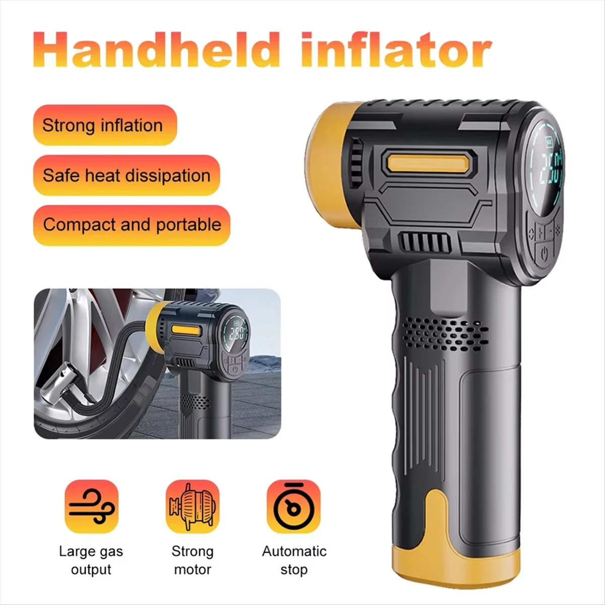 Motorcycle Handheld Air Pump Intelligent Digital Display Tyre Electric Motorcycle Pump Air Compressor Bike Ball Inflatable Pump
Motorcycle Handheld Air Pump Intelligent Digital Display Tyre Electric Motorcycle Pump Air Compressor Bike Ball Inflatable Pump