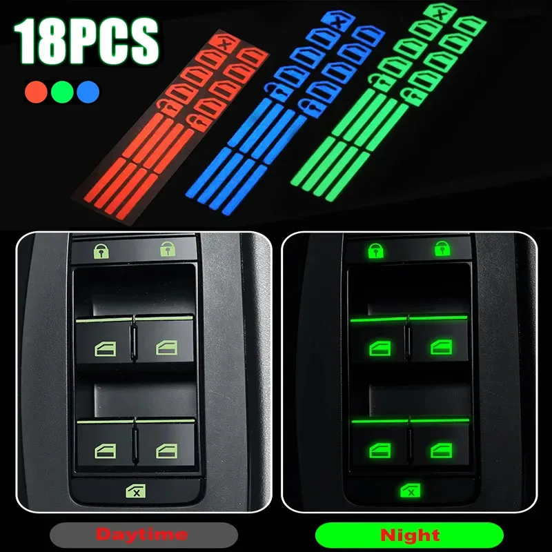 18 Pcs/set Luminous Automobile Interior Stickers Universal Car Windows On/Off Control Panel Decals Auto Decoration Accessories
18 Pcs/set Luminous Automobile Interior Stickers Universal Car Windows On/Off Control Panel Decals Auto Decoration Accessories