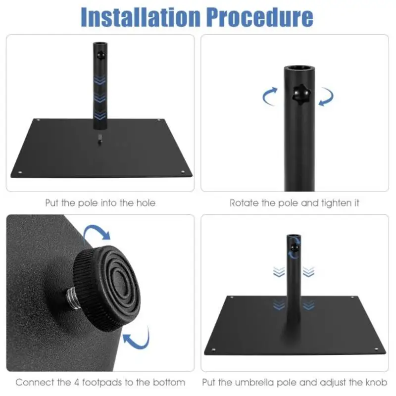 20 Inches Patio Umbrella Base with 4 Adjustable Footpads
20 Inches Patio Umbrella Base with 4 Adjustable Footpads