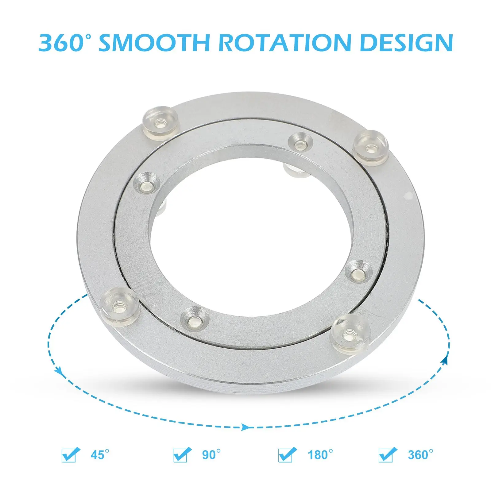 Aluminum Alloy 360 degree Rotating Base Smooth Surface Easy to Clean Round Turntable Practical Bearing Dining Table Top Storage
Aluminum Alloy 360 degree Rotating Base Smooth Surface Easy to Clean Round Turntable Practical Bearing Dining Table Top Storage