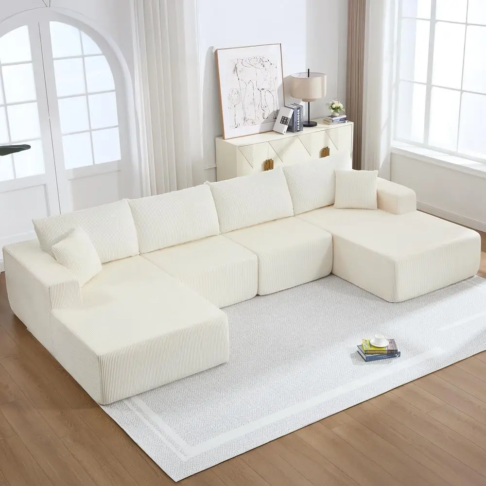 Sectional Sofa,146 UShaped Boneless Sofa for Living Room,Oversized 4Seater Deep Seat Cloud Couches,Corduroy Upholstered Corner
Sectional Sofa,146 UShaped Boneless Sofa for Living Room,Oversized 4Seater Deep Seat Cloud Couches,Corduroy Upholstered Corner