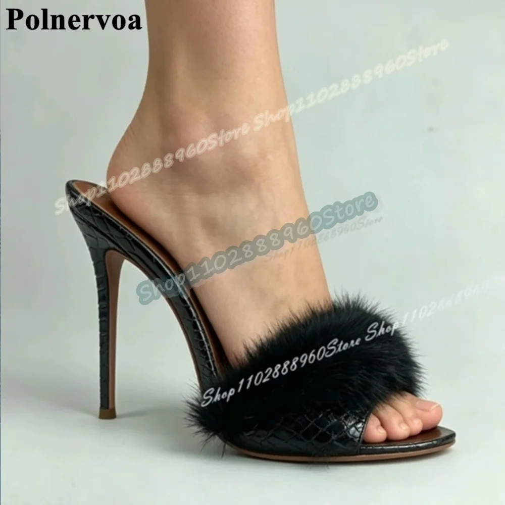 Black Furry Elegant Slippers Cut Heel Stilettos High Heel Shoes For Women Slip On Peep Toe Casual Gorgeous Stylish 2026 Slippers
Black Furry Elegant Slippers Cut Heel Stilettos High Heel Shoes For Women Slip On Peep Toe Casual Gorgeous Stylish 2026 Slippers