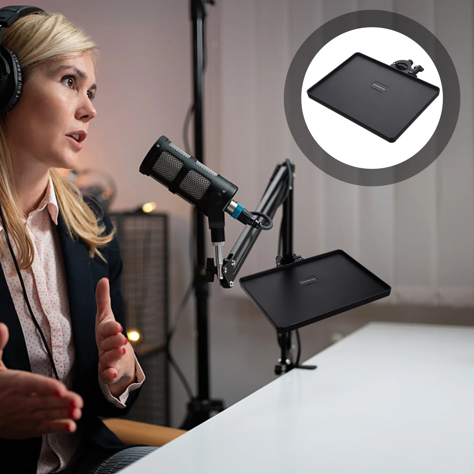 1Pcs Sturdy Microphone Stand Bracket Adjustable Tray for Live Broadcast Sound Card Sound Card Tray Microphone Rack Stand
1Pcs Sturdy Microphone Stand Bracket Adjustable Tray for Live Broadcast Sound Card Sound Card Tray Microphone Rack Stand