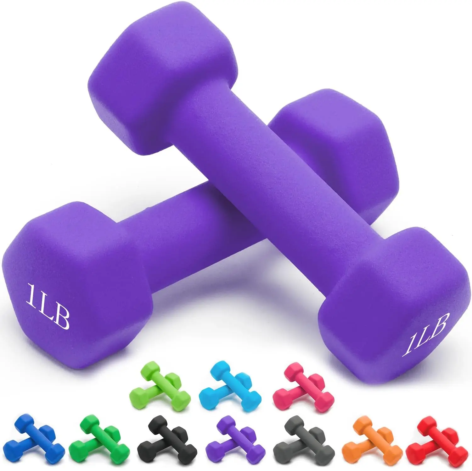 Neoprene Dumbbells Set of 2, 1-15 LB Hex Shape with Non-Slip Grip for Home Gym
Neoprene Dumbbells Set of 2, 1-15 LB Hex Shape with Non-Slip Grip for Home Gym