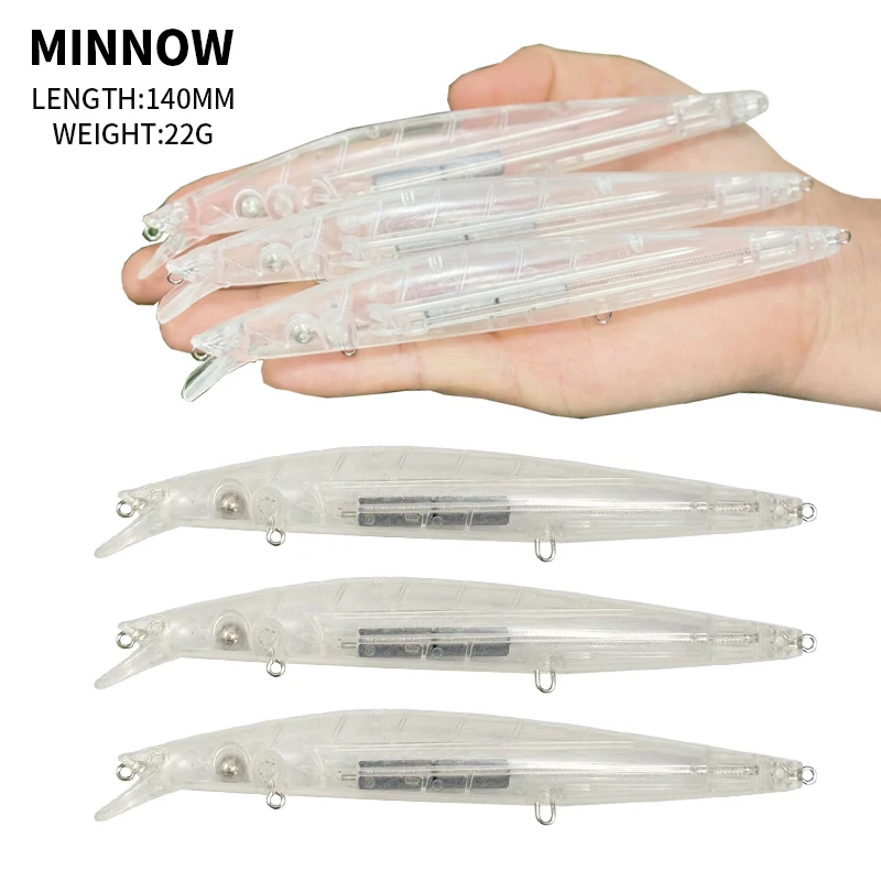 10pcs Unpainted Minnow Blanks Fishing Lures 140mm 22g Casting Trolling Trout Carp Artificial Bait Wobblers DIY Blanks Hard Bait
10pcs Unpainted Minnow Blanks Fishing Lures 140mm 22g Casting Trolling Trout Carp Artificial Bait Wobblers DIY Blanks Hard Bait