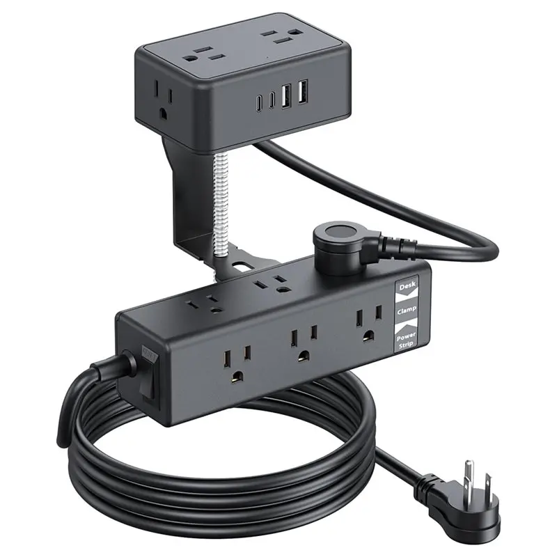 ABZW Power Strip Desk Clamp 13 Outlets 2 USB-C Ports, 2 USB-A Ports,Desktop Edge Mount Surge Protection US Plug Protector
ABZW Power Strip Desk Clamp 13 Outlets 2 USB-C Ports, 2 USB-A Ports,Desktop Edge Mount Surge Protection US Plug Protector