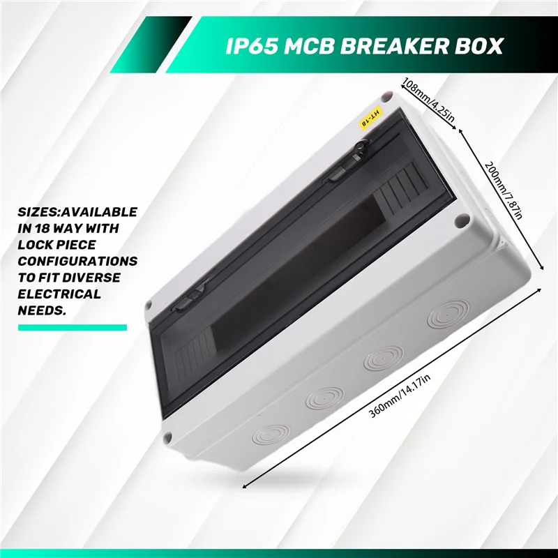 A03F-HT Series ABS Junction Box 18WAY, IP65 Waterproof Outdoor Distribution Box With Lock For Circuit Breaker
A03F-HT Series ABS Junction Box 18WAY, IP65 Waterproof Outdoor Distribution Box With Lock For Circuit Breaker