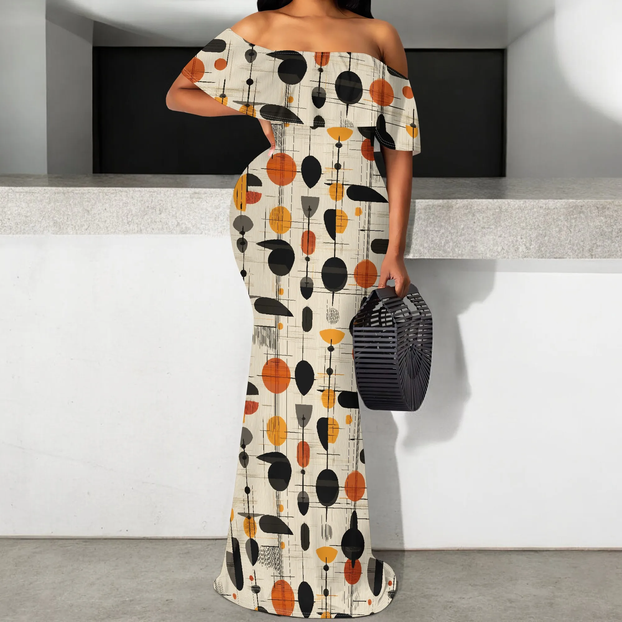 Afro Tribal Geometric Dress S-3XL Off Shoulder Mermaid Gown for Juneteenth or Cultural Festival
Afro Tribal Geometric Dress S-3XL Off Shoulder Mermaid Gown for Juneteenth or Cultural Festival