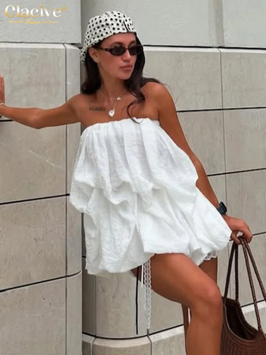 Clacive Summer Loose White Women's Tank Top 2026 Sexy Strapless Sleeveless Lady Top Elegant Classic Pleated Tops Female Clothing
Clacive Summer Loose White Women's Tank Top 2026 Sexy Strapless Sleeveless Lady Top Elegant Classic Pleated Tops Female Clothing