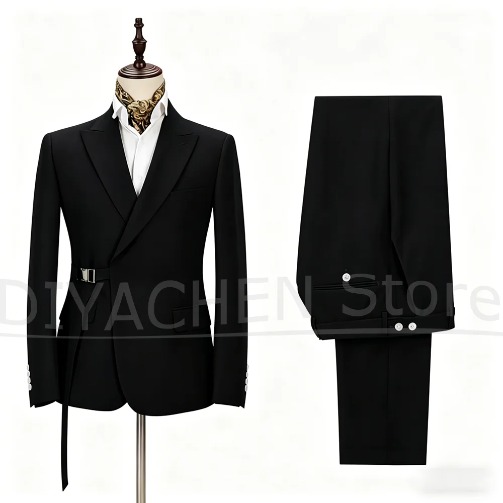 Men's Suit Set with Metal Button Belt Stylish Blazer and Pants 2 Piece Outfit Formal Business Wedding Party Prom Elegant Tuxedo
Men's Suit Set with Metal Button Belt Stylish Blazer and Pants 2 Piece Outfit Formal Business Wedding Party Prom Elegant Tuxedo