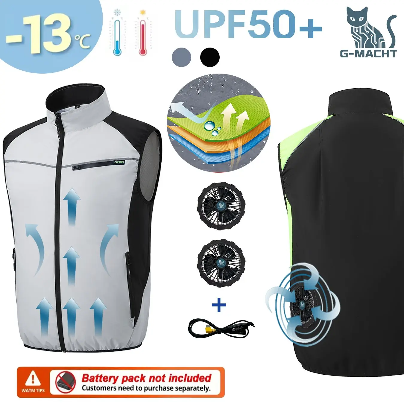 USB Cooling Fan Vest Summer Air-Conditioned Vest 360° Circulating Cooling Outdoor Work & Fishing (Power Supply Not Included)
USB Cooling Fan Vest Summer Air-Conditioned Vest 360° Circulating Cooling Outdoor Work & Fishing (Power Supply Not Included)