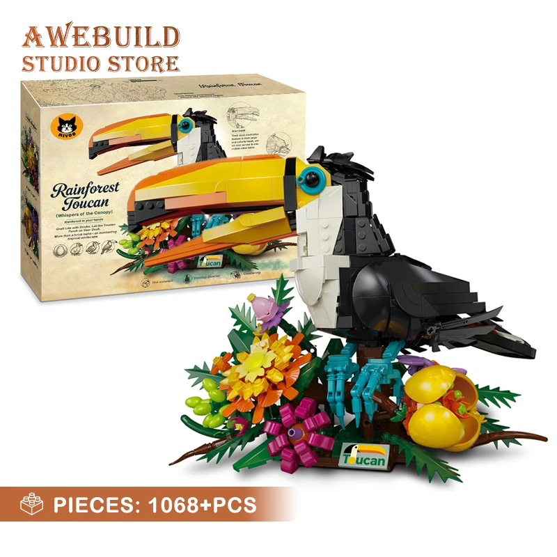 1068Pcs Toucan 3D Model Building Blocks Set Tropical Bird Toco MOC Bricks Assembly Animal Children Toys DIY Home Decor Gifts NEW
1068Pcs Toucan 3D Model Building Blocks Set Tropical Bird Toco MOC Bricks Assembly Animal Children Toys DIY Home Decor Gifts NEW