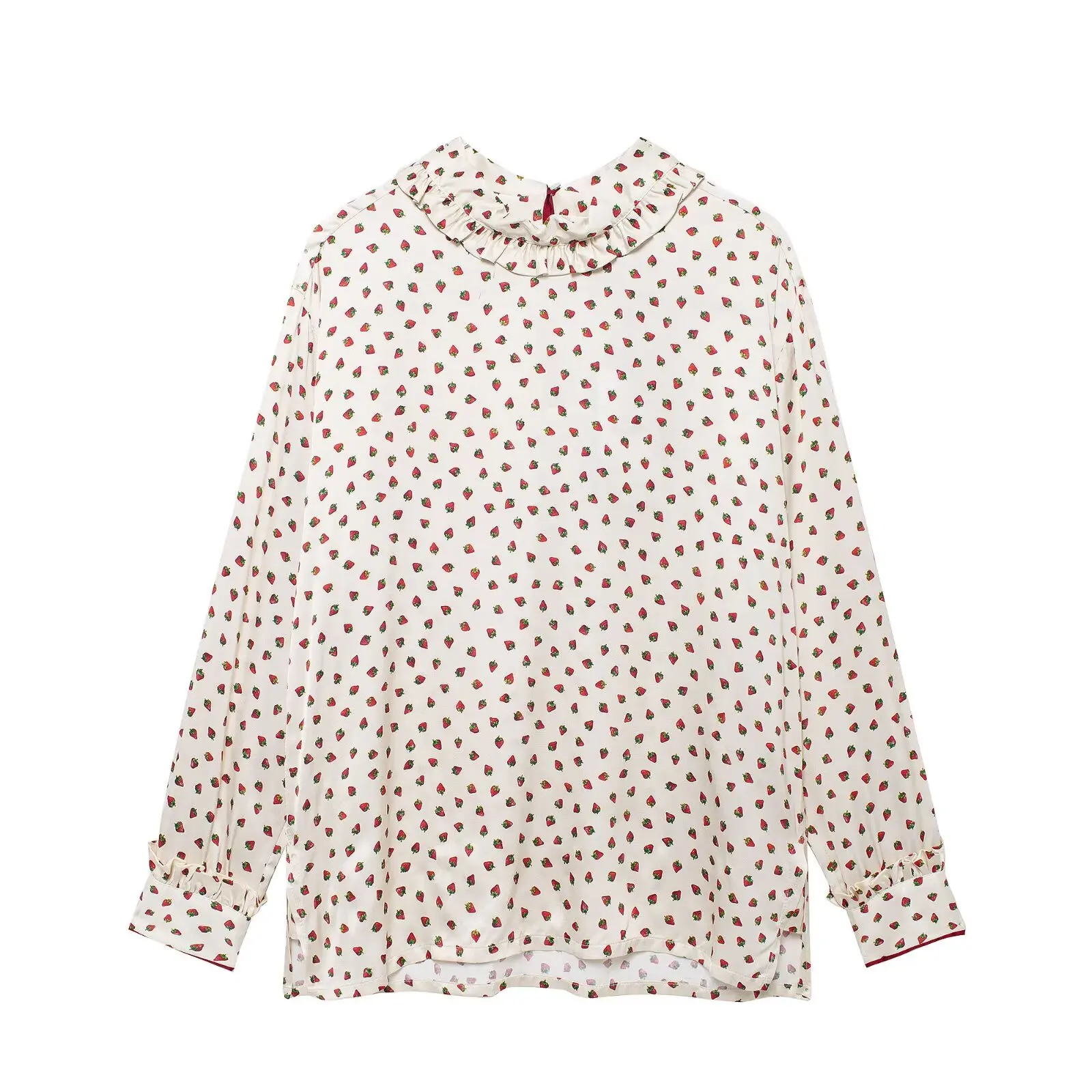 Zevity New Women Sweet Strawberry Print Agaric Lace Ruffles Smock Blouse Female Long Sleeve Casual Shirt Blusas Chic Tops LS9378
Zevity New Women Sweet Strawberry Print Agaric Lace Ruffles Smock Blouse Female Long Sleeve Casual Shirt Blusas Chic Tops LS9378