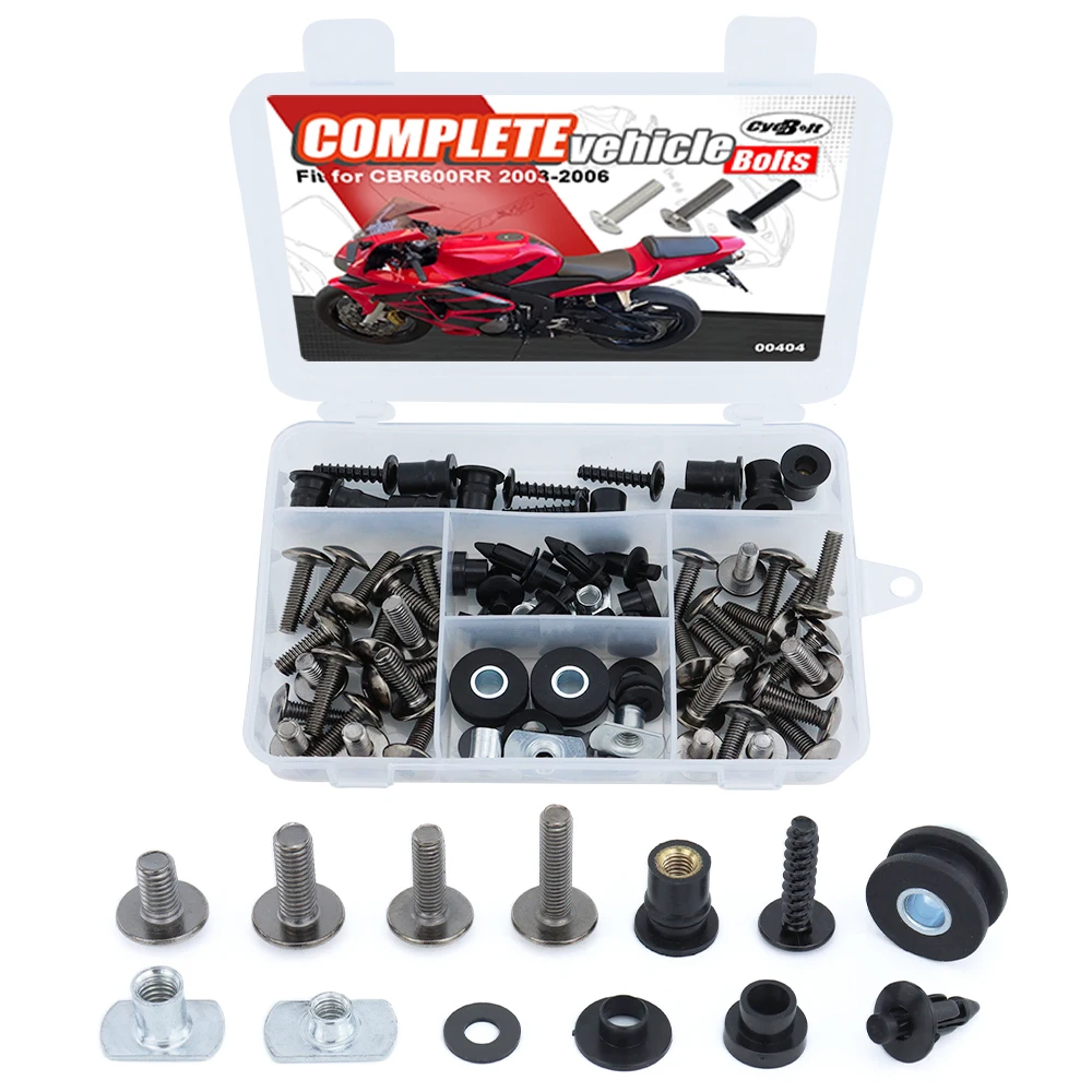 Motorcycle Fairing CIips Nuts Screws Grommets Steel Fit For Honda CBR600RR 2003-2006 CBR600 RR Complete Full Fairing Bolts Kit
Motorcycle Fairing CIips Nuts Screws Grommets Steel Fit For Honda CBR600RR 2003-2006 CBR600 RR Complete Full Fairing Bolts Kit