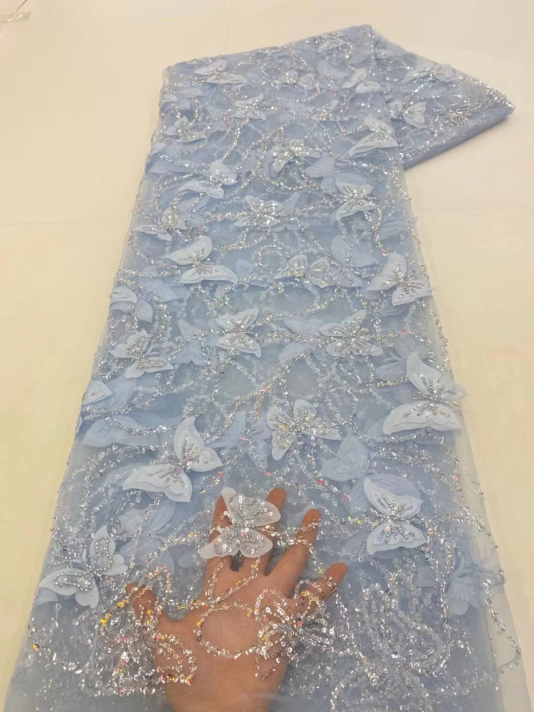 Blue Purple PInk Beadings Butterfly Mesh Embroidery Tulle Lace Fabric Dress Clothing Sewing Fabric 5Yards
Blue Purple PInk Beadings Butterfly Mesh Embroidery Tulle Lace Fabric Dress Clothing Sewing Fabric 5Yards