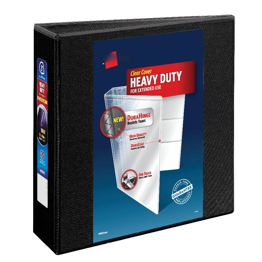 Heavy Duty View Binder, 3", Black, Slant Ring, One-Touch, 635 Sheet Capacity, 1 Binder
Heavy Duty View Binder, 3", Black, Slant Ring, One-Touch, 635 Sheet Capacity, 1 Binder