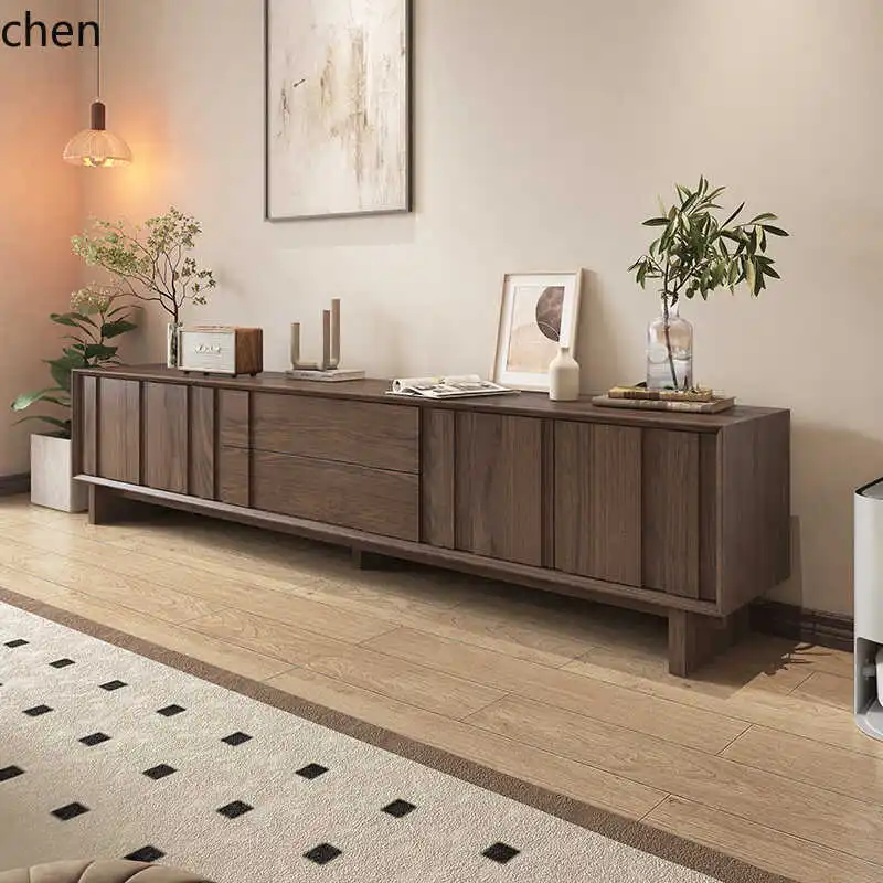 HTT wabi-sandy retro TV cabinet, small apartment living room home medium-ancient solid wood high TV cabinet
HTT wabi-sandy retro TV cabinet, small apartment living room home medium-ancient solid wood high TV cabinet