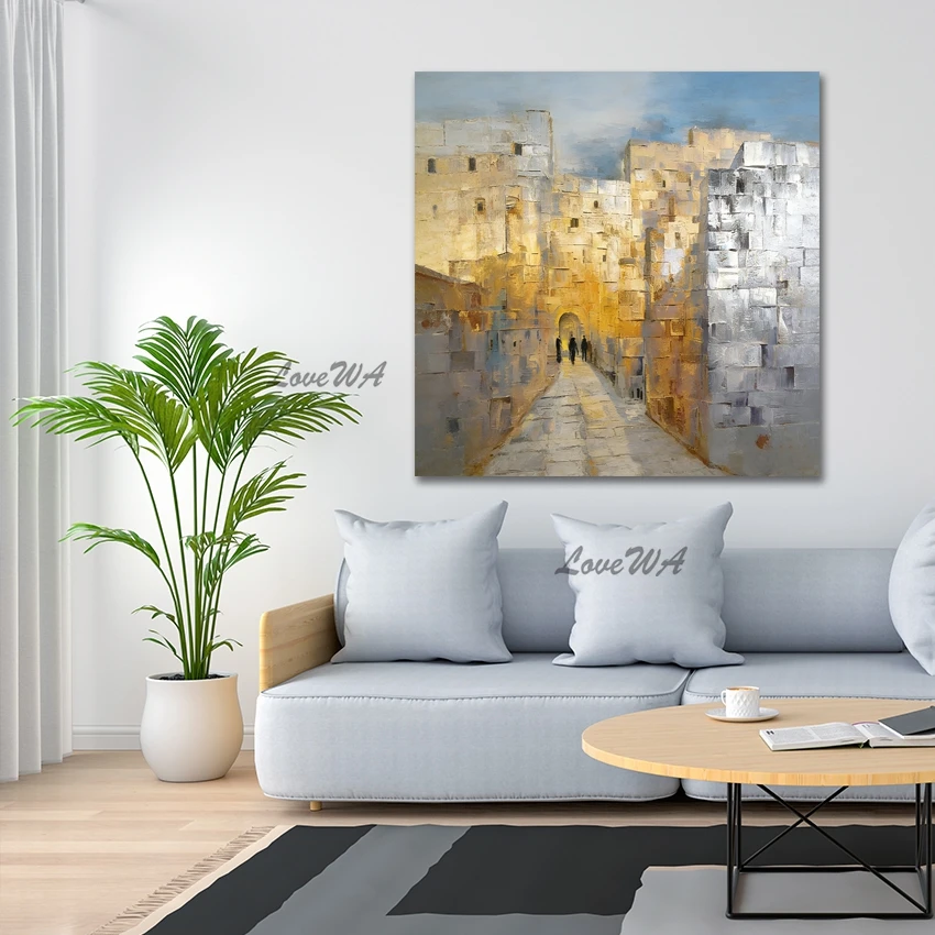 Modern Sleeping Room Decoration Oil Paintings, Frameless, Gold Foil Design, Jewish Art Scenery Picture, Abstract Canvas Artwork
Modern Sleeping Room Decoration Oil Paintings, Frameless, Gold Foil Design, Jewish Art Scenery Picture, Abstract Canvas Artwork