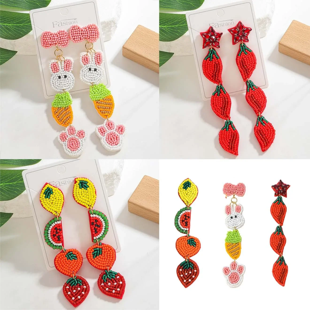 2025 Handmade Beaded Earrings Originality Fruit Rabbit Bohemia Fabric Art Design Hand Knitting Female Fashion Simple
2025 Handmade Beaded Earrings Originality Fruit Rabbit Bohemia Fabric Art Design Hand Knitting Female Fashion Simple